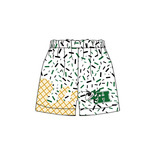 (Custom Design Preorder MOQ 5 Each Item) Team's Bee H Sprinkles Print Summer Bottom Shorts Mom and Me Matching Clothes