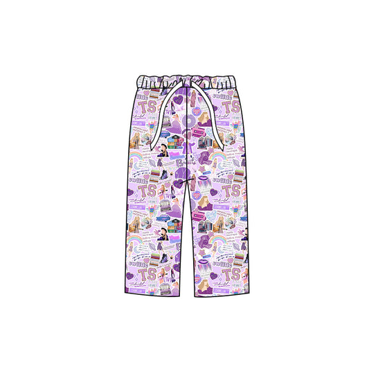 (Custom Design Preorder MOQ 5) Purple Singer Print Adult Pajamas Pants