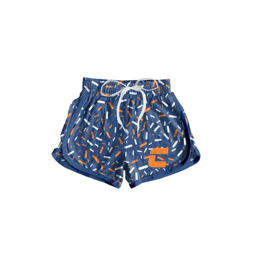 (Custom Design Preorder MOQ 5 Each Item) Team's C Blue Sprinkles Print Summer Bottom Sports Shorts Mom and Me Matching Clothes