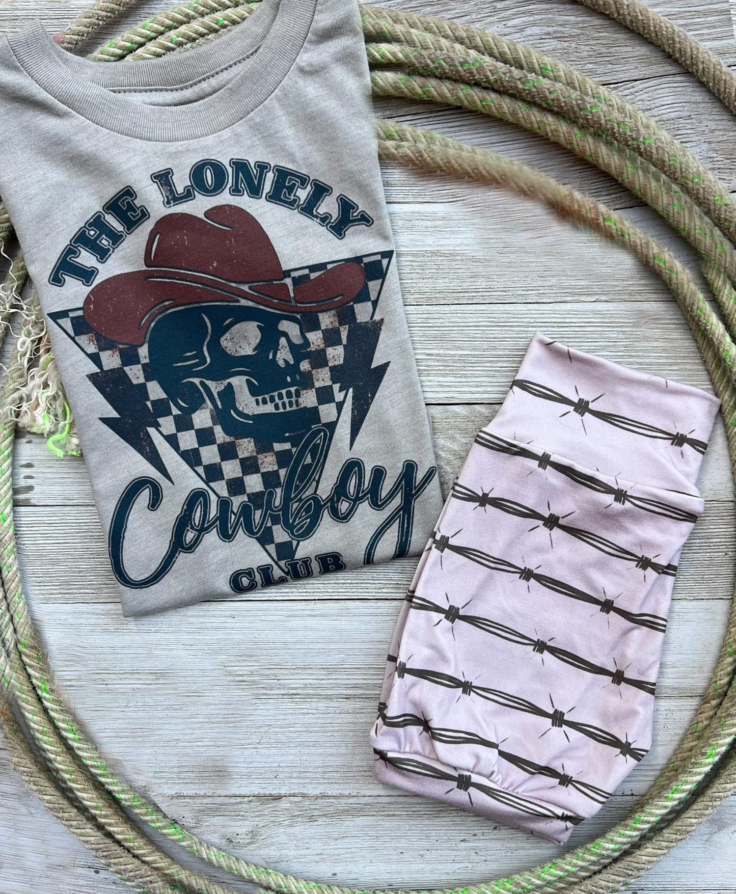 (Custom Design Preorder MOQ 5) The Lonely Cowboy Shorts Boys Western Clothes Set