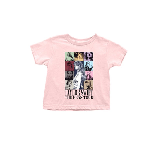 (Custom Design Preorder MOQ 5) Pink Singer Print Girls Summer Tee Shirts Top