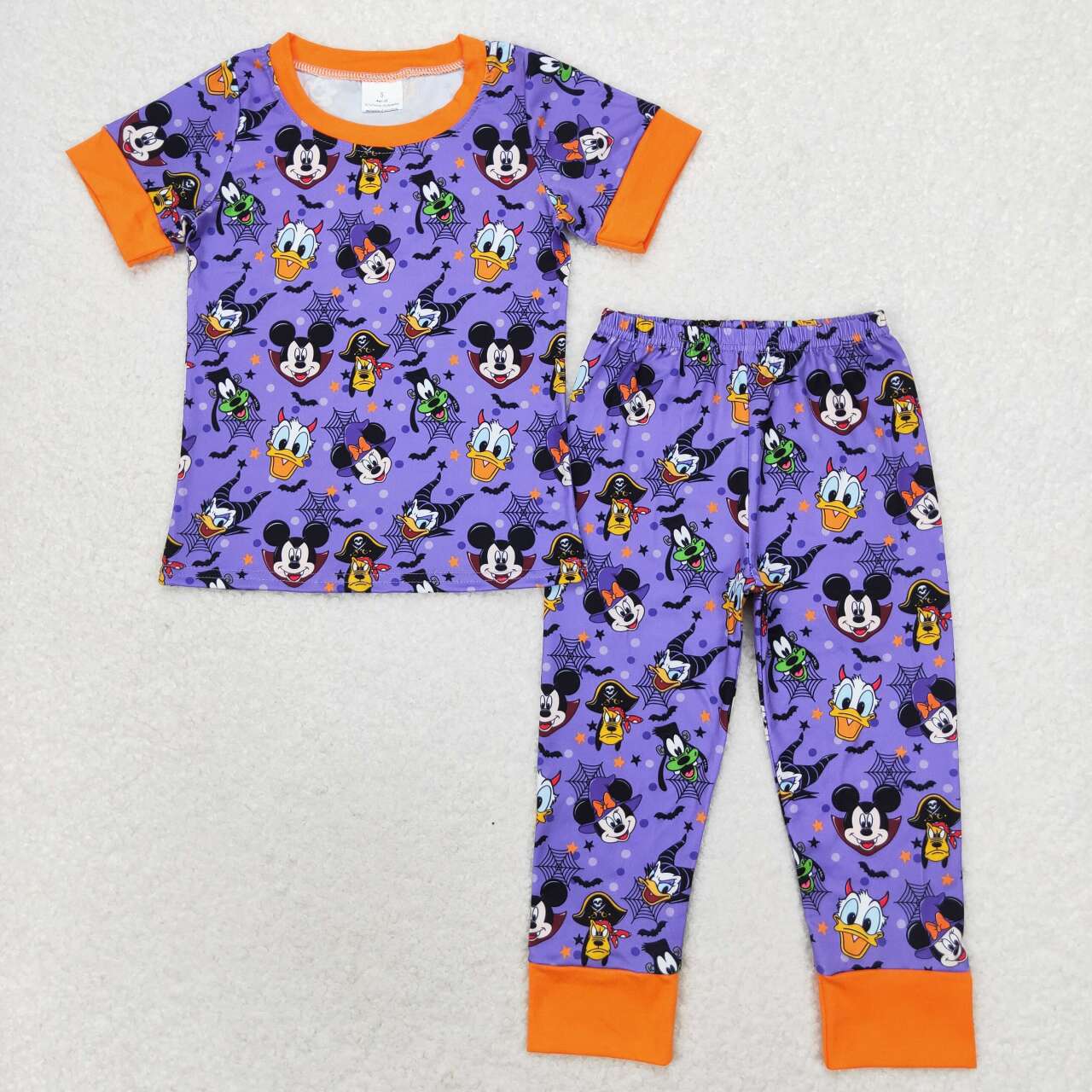 Cartoon Mouse Purple Print Sibling Halloween Matching Pajamas Clothes