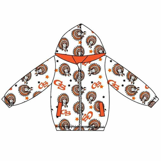 (Custom Design Preorder MOQ 5) Team's GS Print Pockets Boys Long Sleeve Zipper Jackets Top