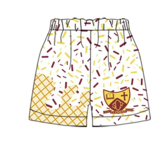 (Custom Design Preorder MOQ 5 Each Item) Team's SCR White Sprinkles Print Summer Bottom Shorts Mom and Me Matching Clothes