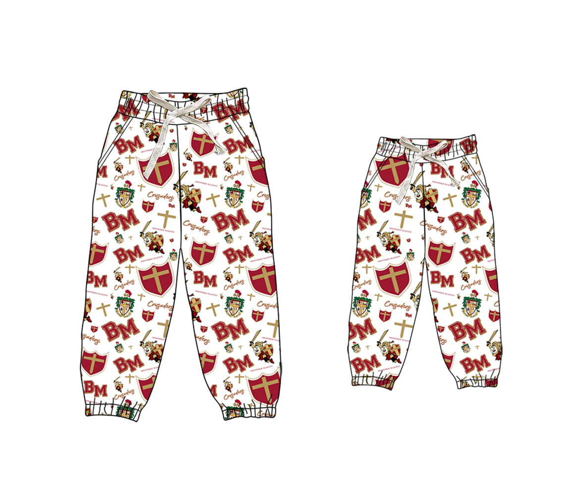 (Custom Design Preorder MOQ 5) Team's Brother Martin Print Kids Joggers Bottom Pants