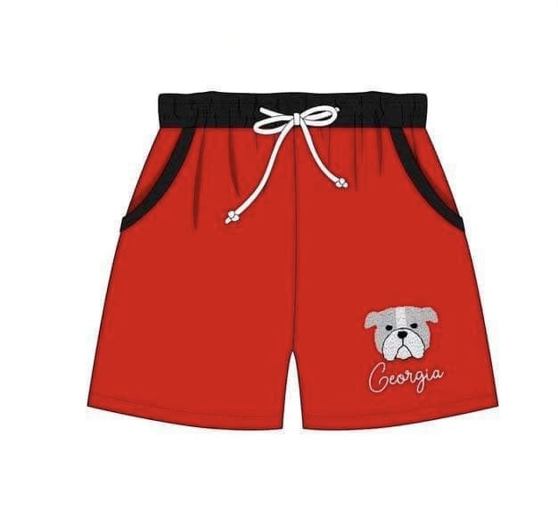 (Custom Design Preorder MOQ 5)  Team's Georgia Print Boys Swim Trunks