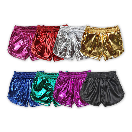 8 Colors Pocket Pleather Elastic Girls Summer Bottom Shorts Sisters Wear