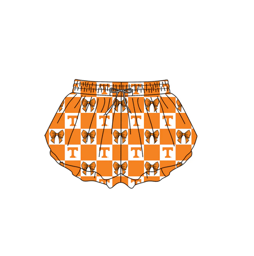 (Custom Design Preorder MOQ 5 Each Color) Team's Tennessee Bows Plaid Print Girls Summer Clothes Sisters Matching Wear