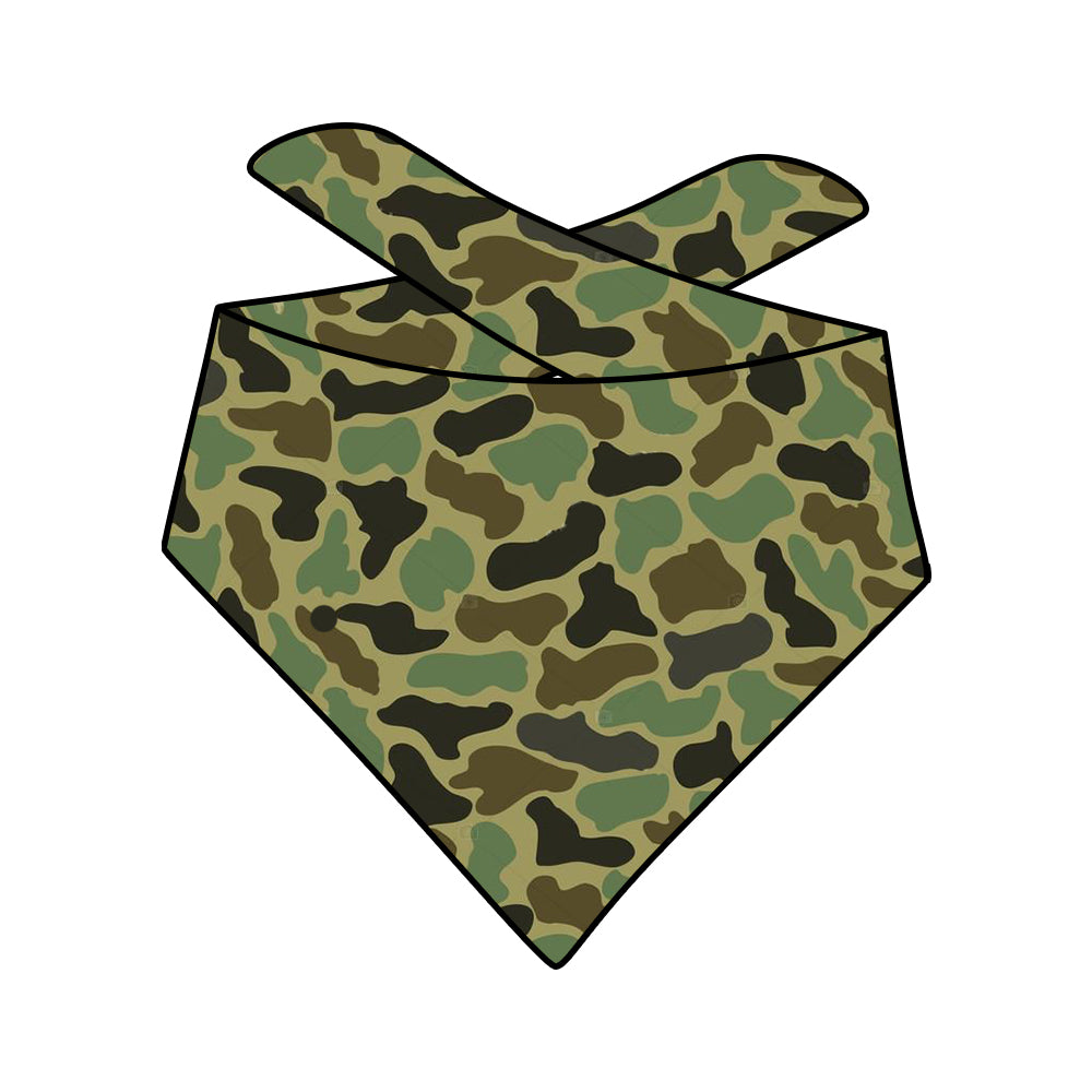 (Custom Design Preorder MOQ 5) Green Camo Print Collar Doggy Bandana