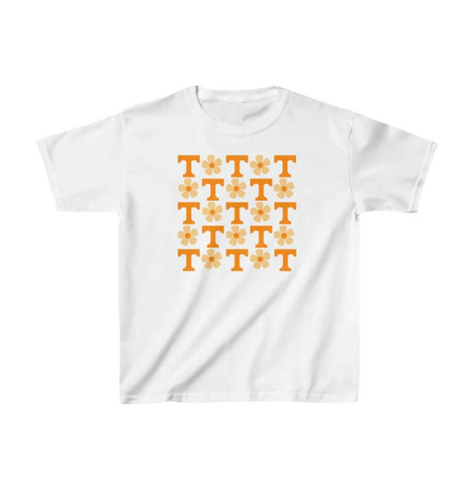 (Custom Design Preorder MOQ 5) Team's TENNESSEE Flowers Print Girls Summer Tee Shirts Top