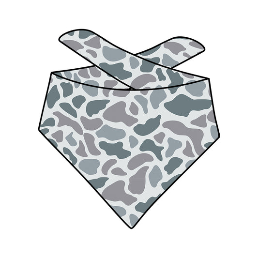 (Custom Design Preorder MOQ 5) Gray Camo Print Collar Doggy Bandana