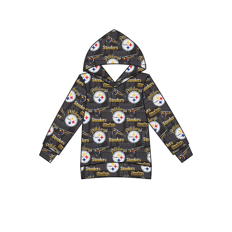 (Custom Design Preorder MOQ 5) Team's STEELERS Print Kids Fall Hoodie Tee Shirts Top