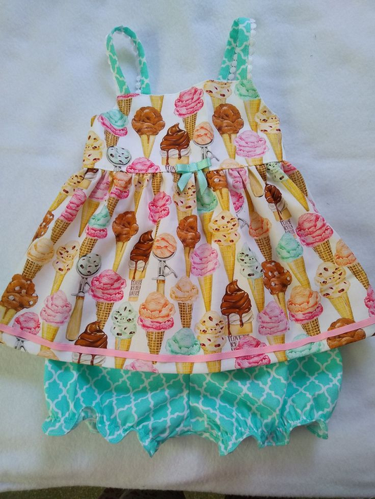 (Custom Design Preorder MOQ 5)  Popsicle Print Girls Summer Clothes Set