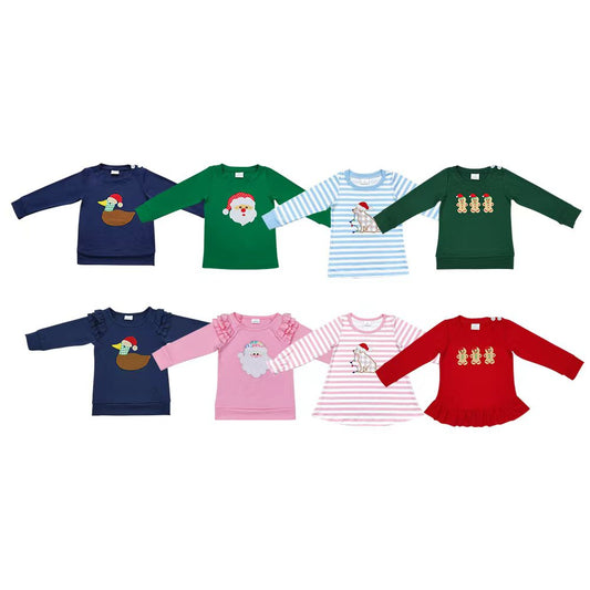 Embroidery Sibling Christmas Matching Tee Shirts Top