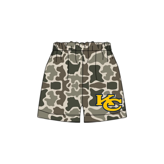 (Custom Design Preorder MOQ 5 Each Item) Team's KC Camo Print Summer Bottom Shorts Mom and Me Matching Clothes