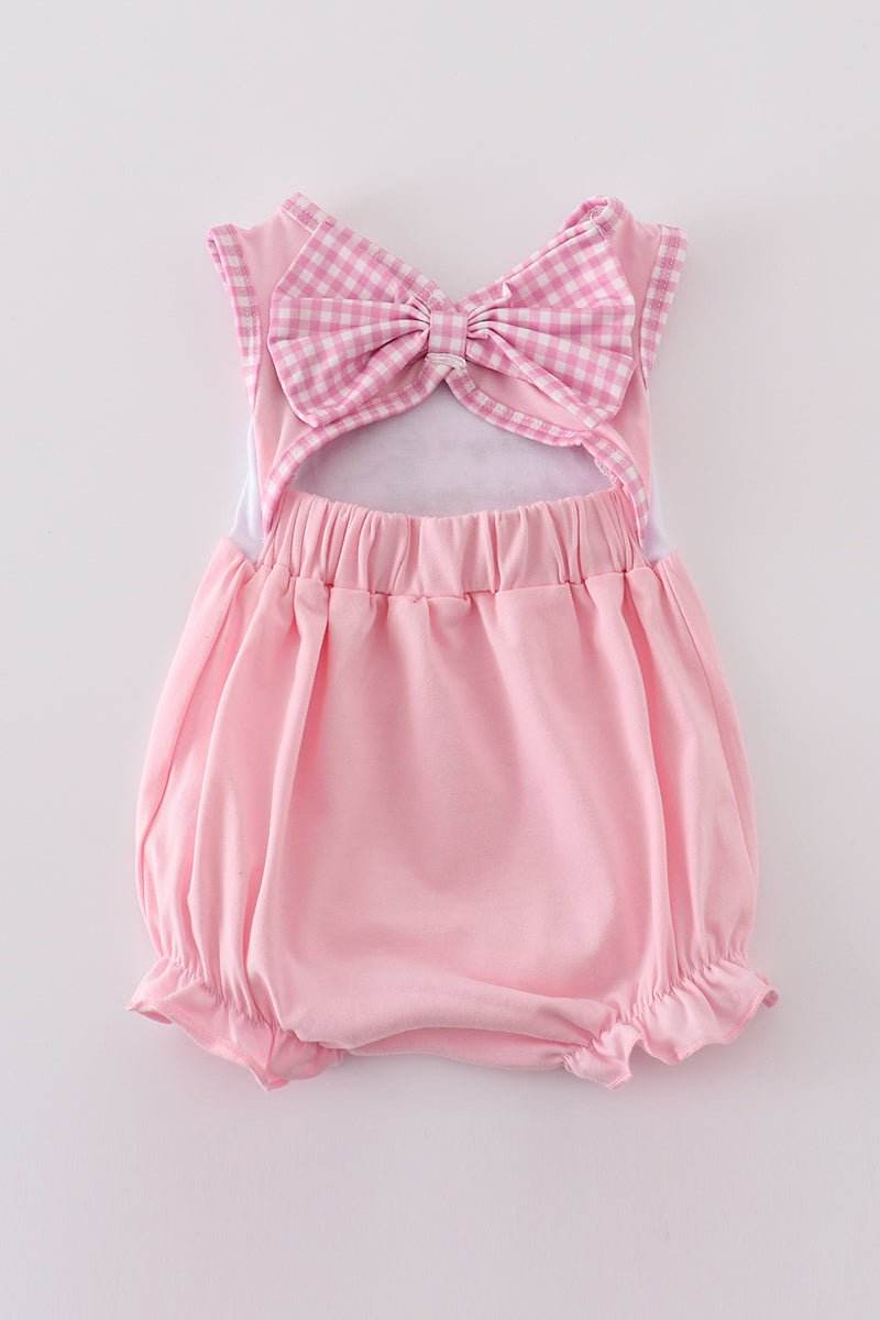 (Custom Design Preorder MOQ 5) Dog Print Baby Girls Summer Backless Romper