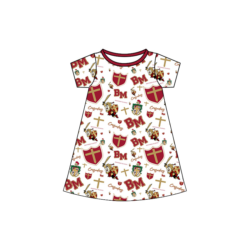 (Custom Design Preorder MOQ 5)  Adult Team's Brother Martin Print Woman Summer Knee Length Dress