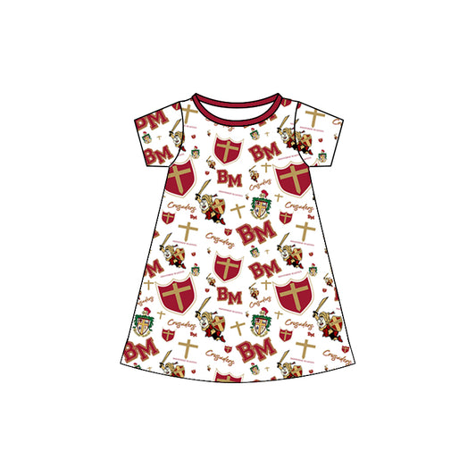 (Custom Design Preorder MOQ 5)  Adult Team's Brother Martin Print Woman Summer Knee Length Dress