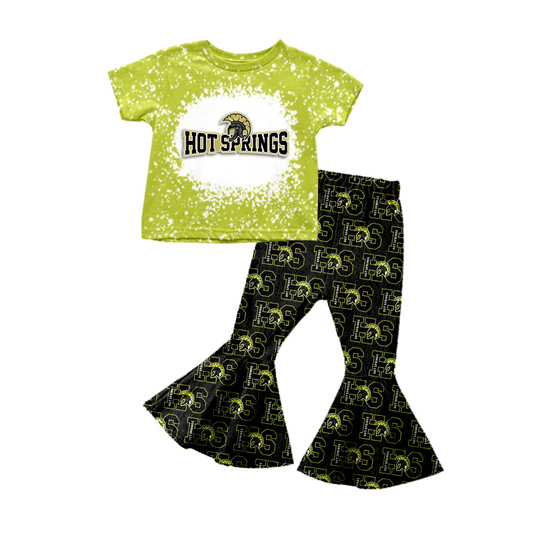 (Split Order Preorder) Deadline November 24 Team's HOT SPRINGS Print Bell Pants Girls Clothes Set