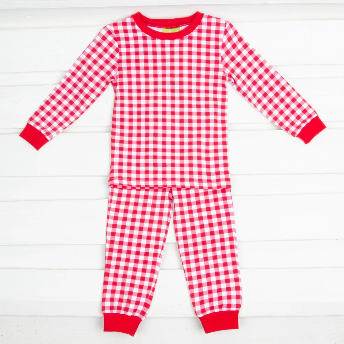 (Custom Design Preorder MOQ 5) Red Plaidn Boys Christmas Pajamas Clothes Set