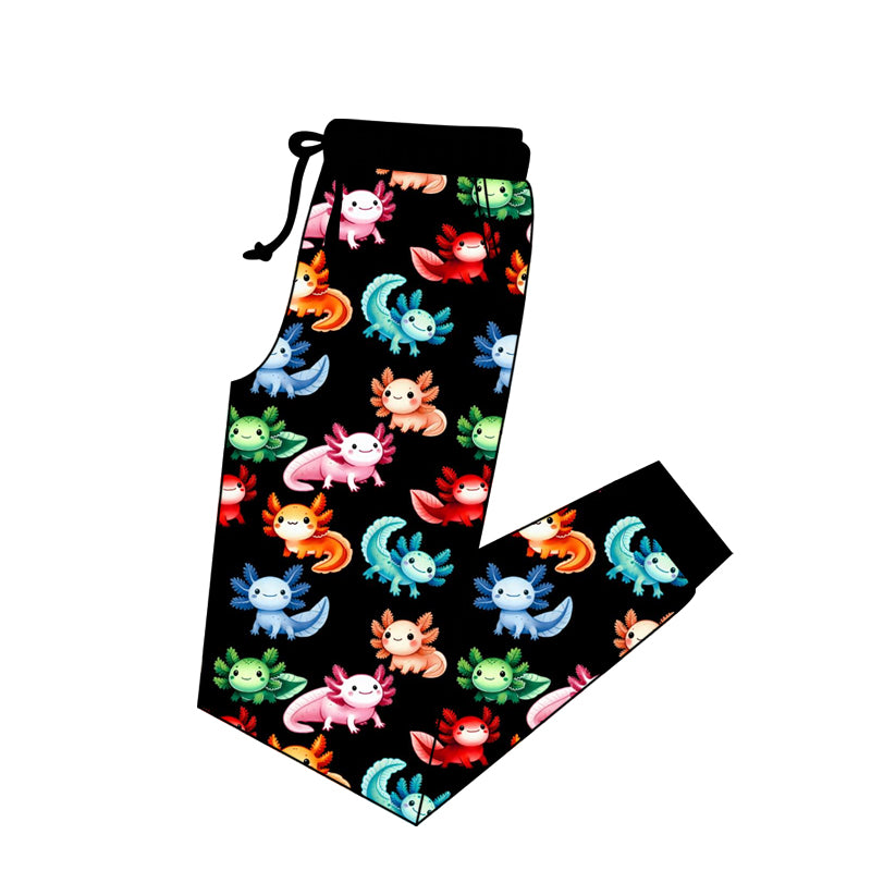 (Custom Design Preorder MOQ 5) Colorful Axolotl Print Adult Pajamas Pants