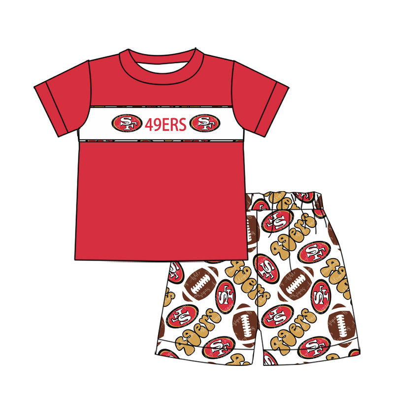 1.9(Custom Design Preorder MOQ 5 Each Design) Team's 49ERS Print Kids Summer Matching Clothes Sibling Wear