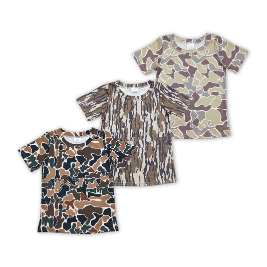 3 Colors Camo Print Boys Summer Tee Shirts Top