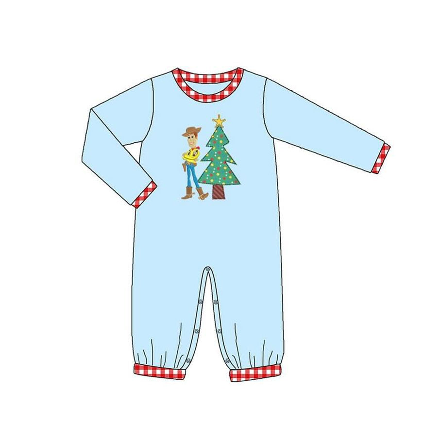 (Custom Design Preorder MOQ 5) Cartoon Figure Print Baby Boys Christmas Romper