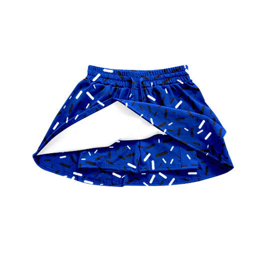 (Custom Design Preorder MOQ 5 ) Team's Blue Sprinkles Print Summer Bottom Skirts Shorts Mom and Me Matching Clothes