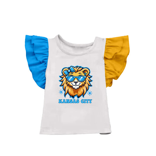 (Custom Design Preorder MOQ 5 ) KANSAS CITY Print Girls Summer Tee Shirts Top