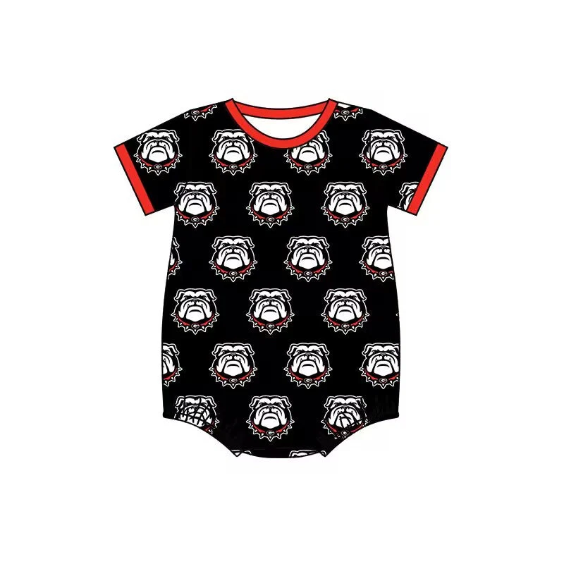 (Custom Design Preorder MOQ 5) Team's Dog GO DAWGS Print Baby Boys Summer Romper