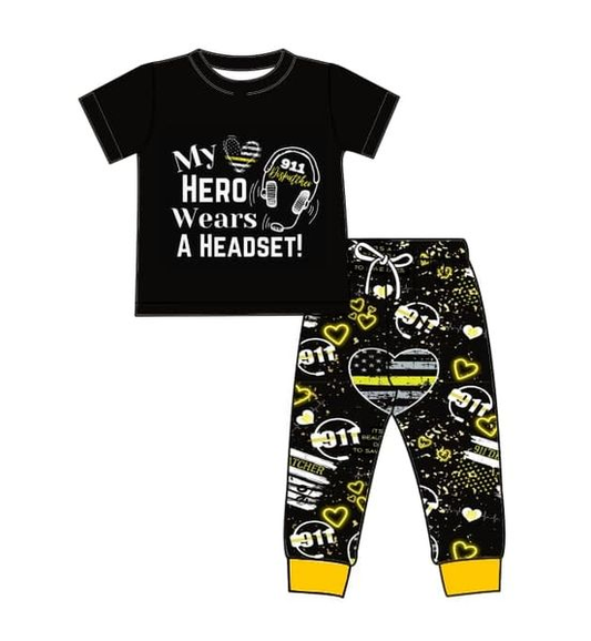 (Custom Design Preorder MOQ 5) My Hero Print Pants Boys Clothes Set