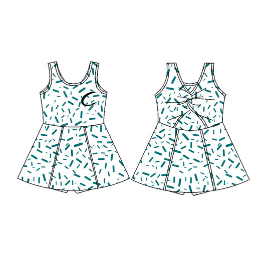 (Custom Design Preorder MOQ 5) Team's Crushers Sprinkles White Print Shorts Skirts Girls Summer Yoga Dress