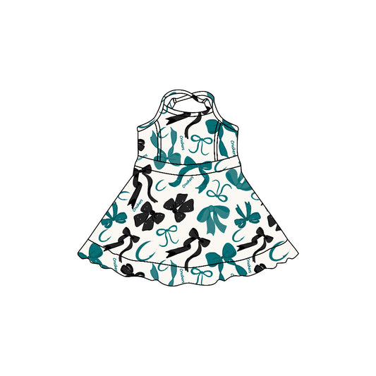 (Custom Design Preorder MOQ 5) Team's Crushers Bows Print Shorts Skirts Girls Summer Yoga Dress
