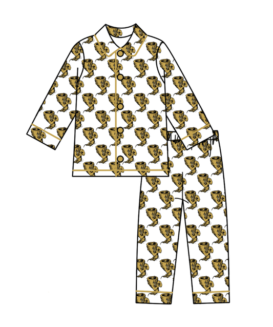 (Custom Design Preorder MOQ 5 Each Design) Team's Lamesa ISD Print Pajamas Outfits Mom and Me Fall Matching Clothes