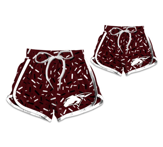 (Custom Design Preorder MOQ 5 Each Item) Team's Ralls ISD Print Summer Bottom Sports Shorts Mom and Me Matching Clothes
