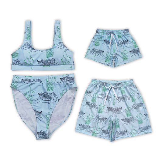 Duck Print Family Matching Swim Clothes