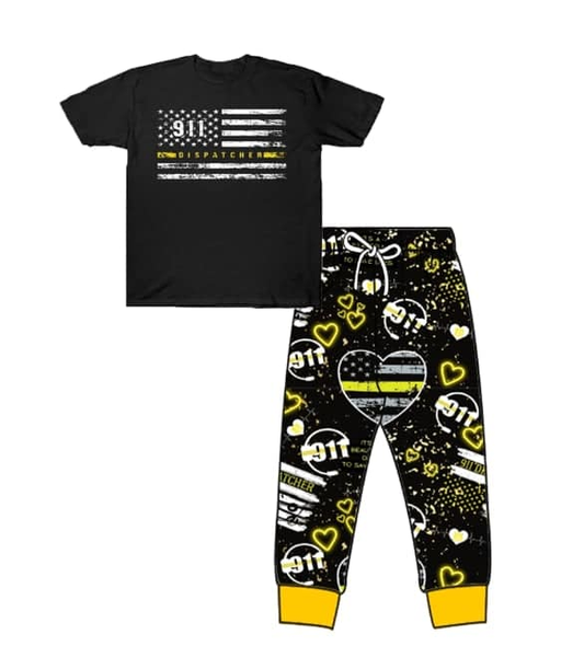 (Custom Design Preorder MOQ 5) My Hero Flag Print Pants Boys Clothes Set