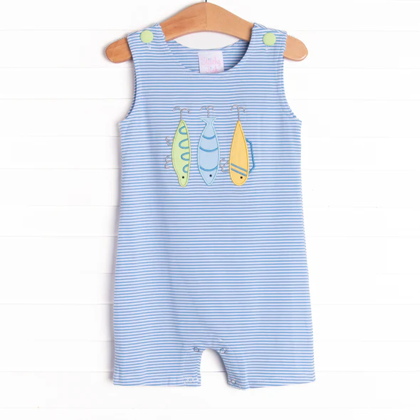 (Custom Design Preorder MOQ 5) Fishing Print Baby Boys Summer Romper