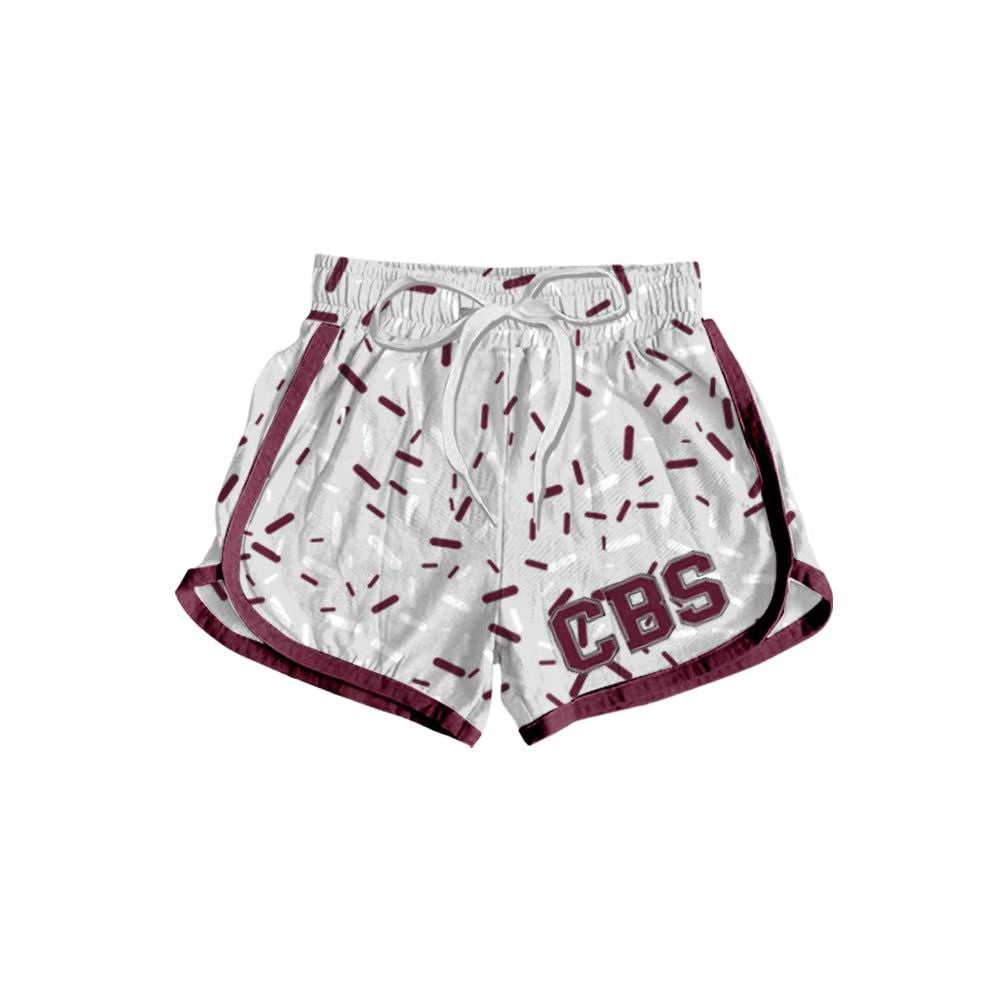 (Custom Design Preorder MOQ 5 Each Item) Team's CBS Sprinkles Print Summer Bottom Sports Shorts Mom and Me Matching Clothes