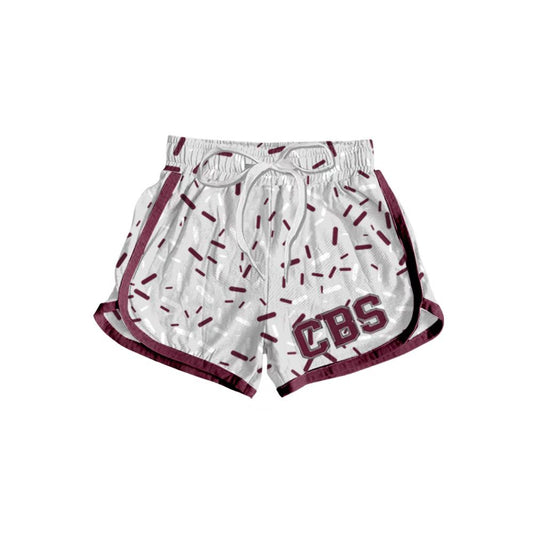 (Custom Design Preorder MOQ 5 Each Item) Team's CBS Sprinkles Print Summer Bottom Sports Shorts Mom and Me Matching Clothes