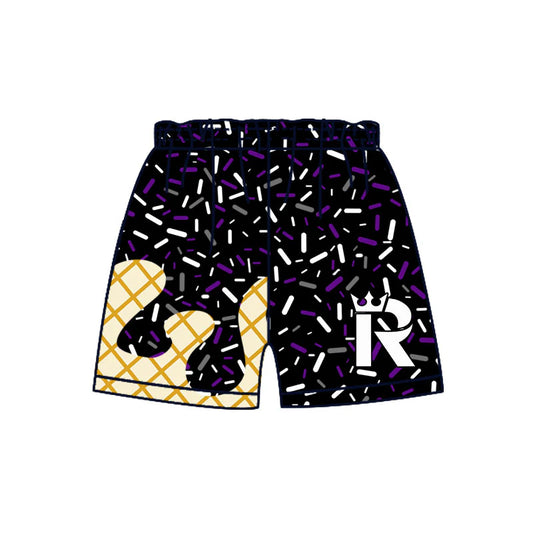 (Custom Design Preorder MOQ 5 Each Item) Team's Reading Royals Sprinkles Print Summer Bottom Shorts Mom and Me Matching Clothes