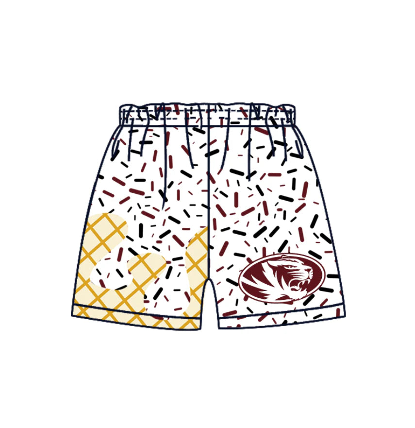 (Custom Design Preorder MOQ 5 Each Design) Team's Sprinkles Print Summer Bottom Shorts Mom and Me Matching Clothes