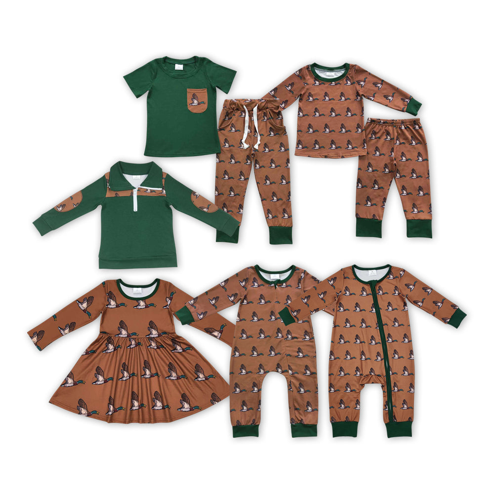 Duck Brown Print Sibling Hunting Matching Clothes