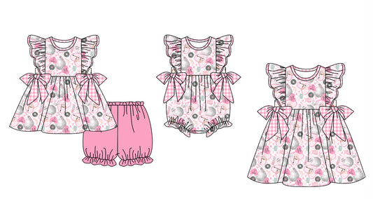 11.28(Custom Design Preorder MOQ 5 Each Design) Singer Swiftie Pink Print Girls Summer Matching Clothes Sisters Wear