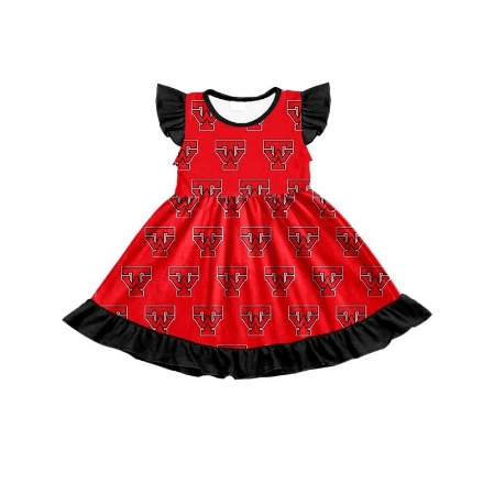 (Custom Design Preorder MOQ 5) Team's TW Print Girls Knee Length Summer Dress