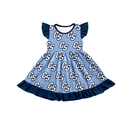 (Custom Design Preorder MOQ 5) Team's CS Print Girls Knee Length Summer Dress