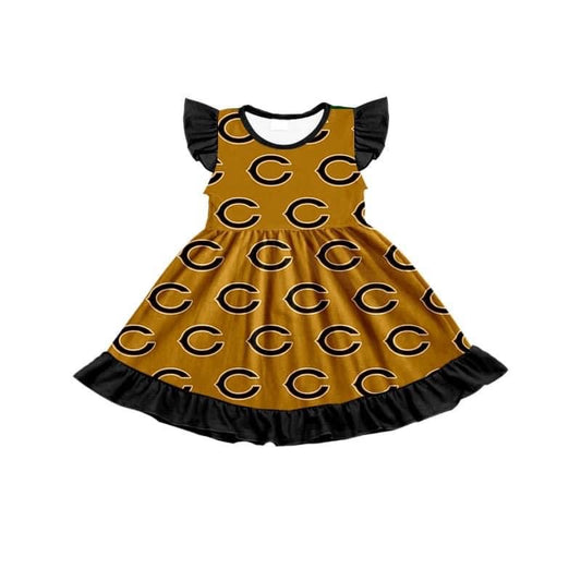 (Custom Design Preorder MOQ 5) Team's C Print Girls Knee Length Summer Dress