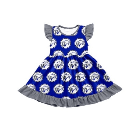 (Custom Design Preorder MOQ 5) Team's W Print Girls Knee Length Summer Dress