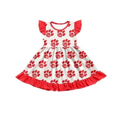 (Custom Design Preorder MOQ 5) Team's CR Print Girls Knee Length Summer Dress